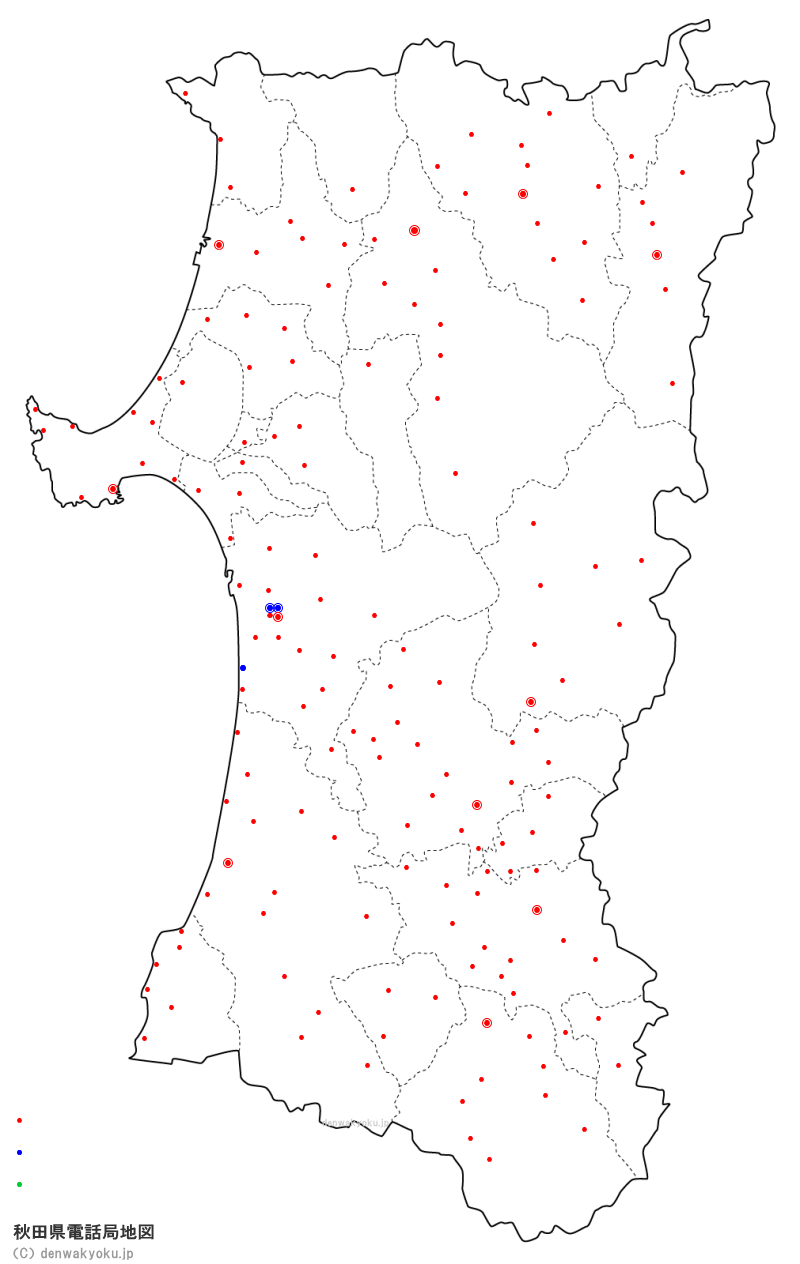 秋田県電話局地図