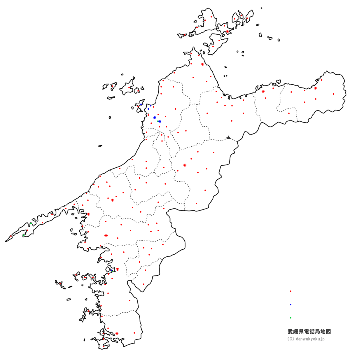愛媛県電話局地図