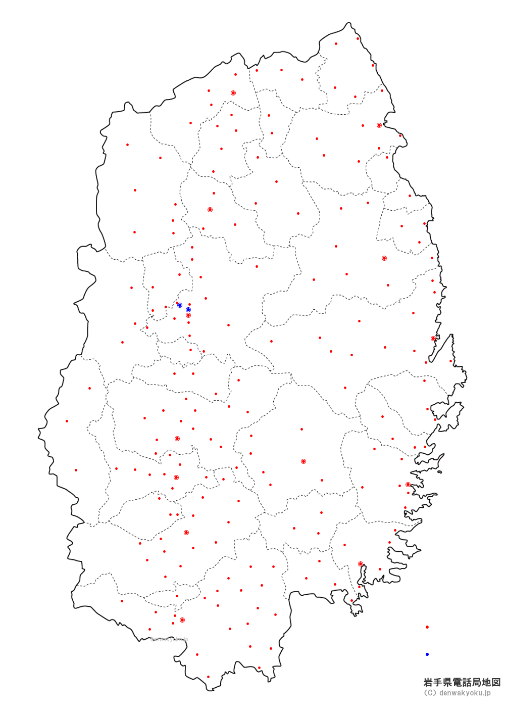 岩手県電話局地図