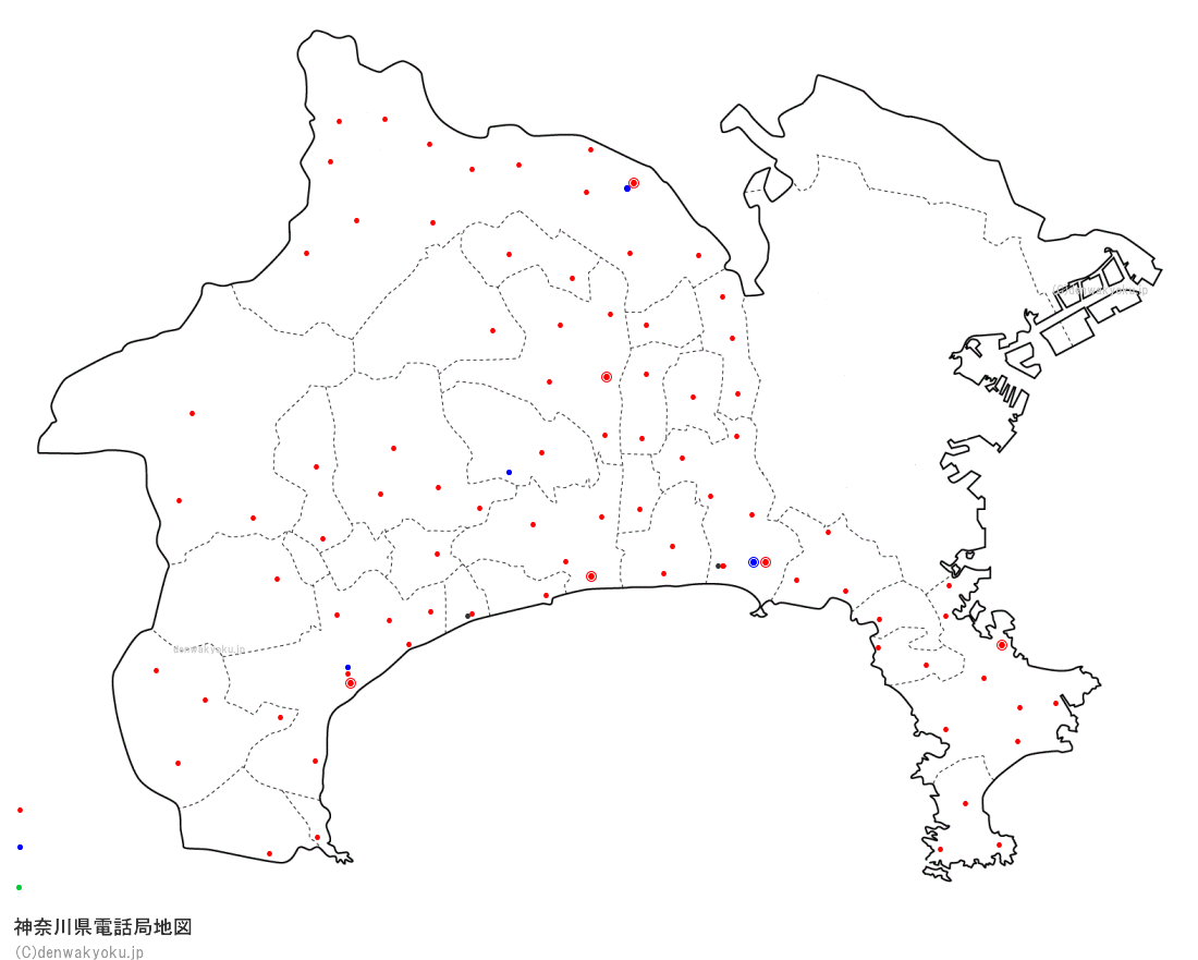 神奈川県電話局地図