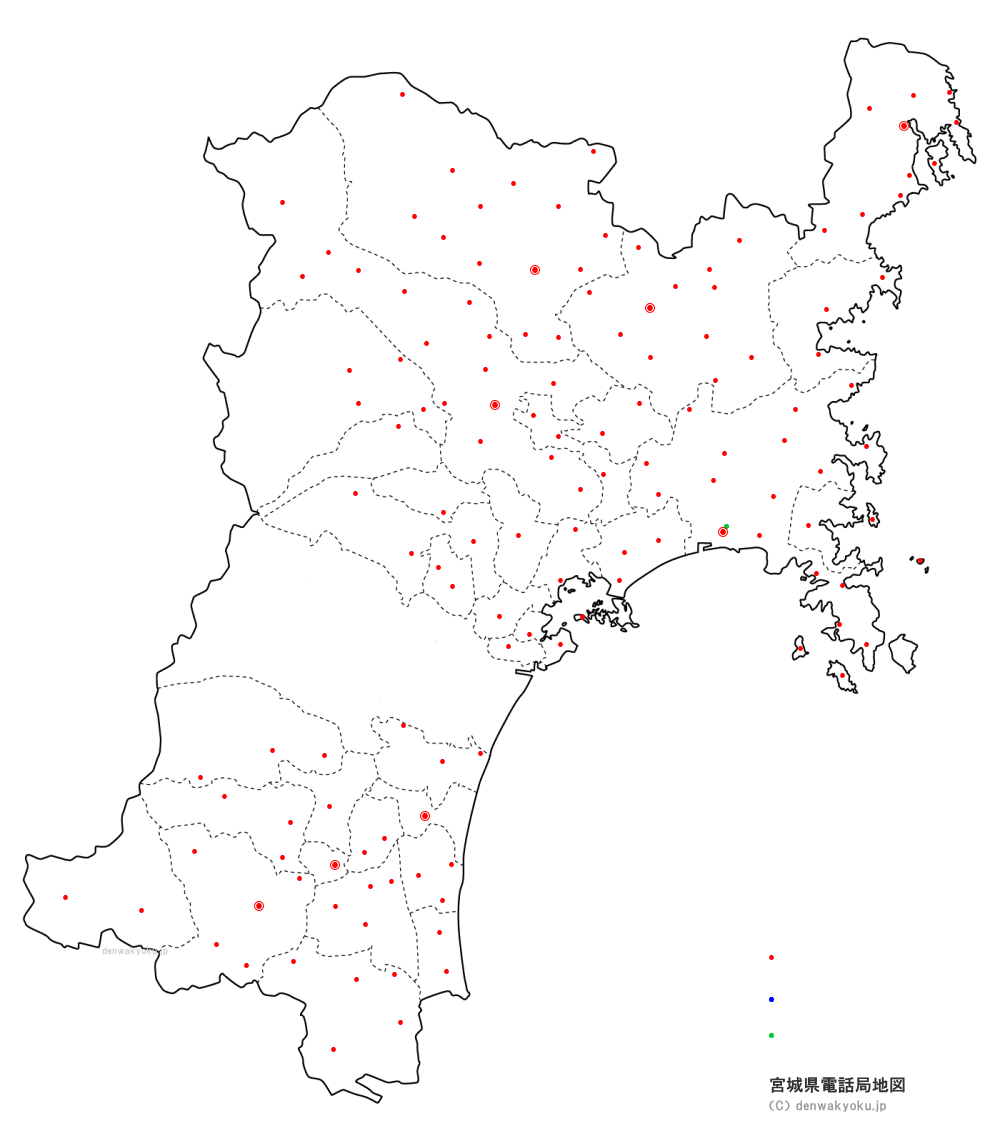 宮城県電話局地図