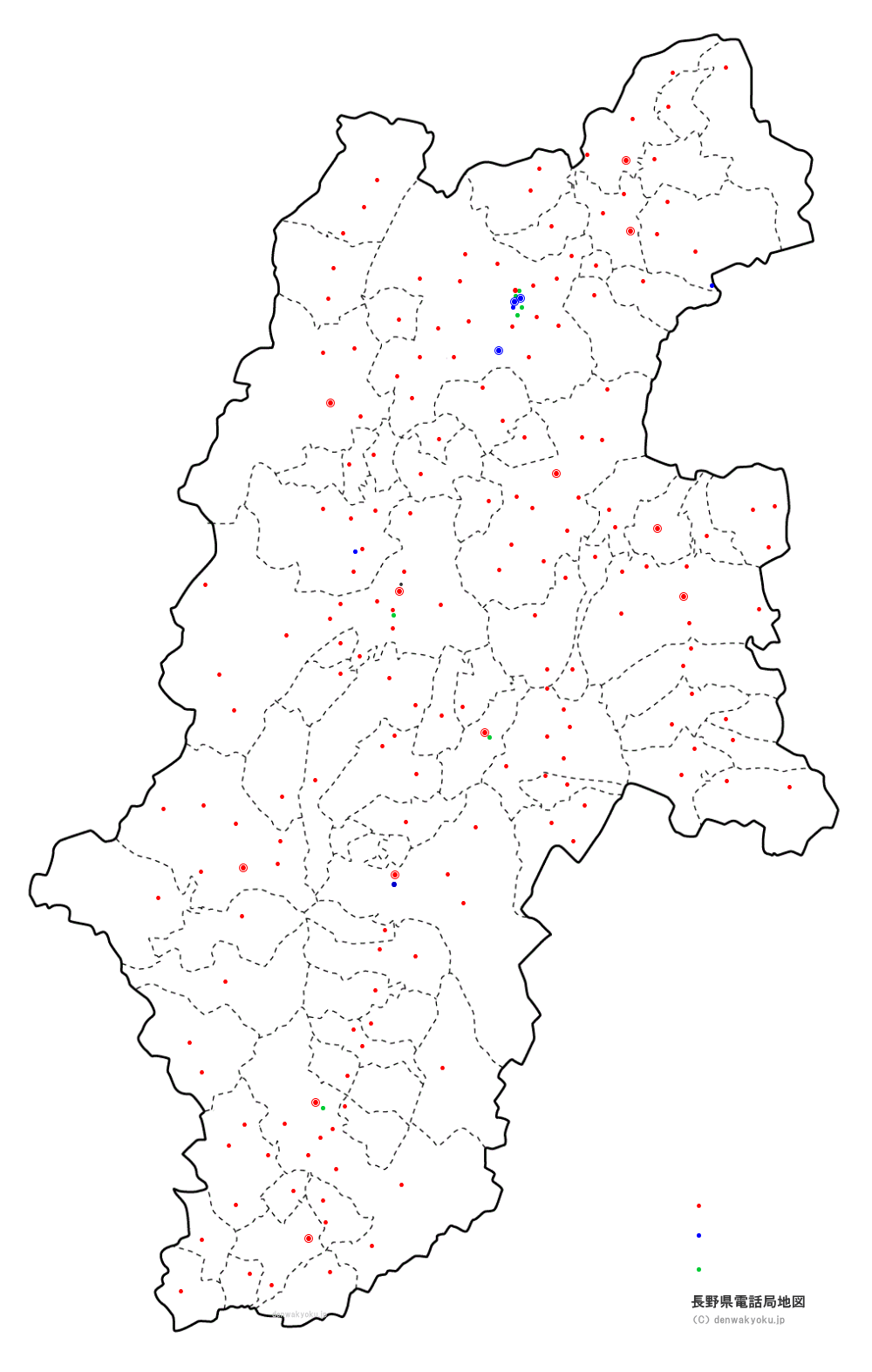 長野県電話局地図