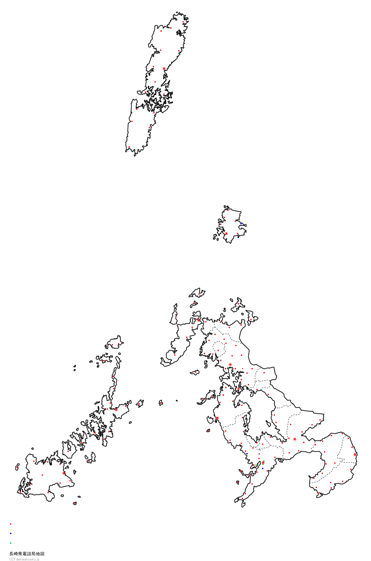 長崎県電話局地図