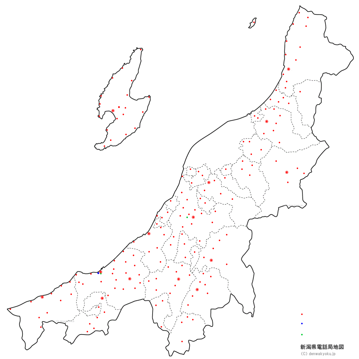 新潟県電話局地図