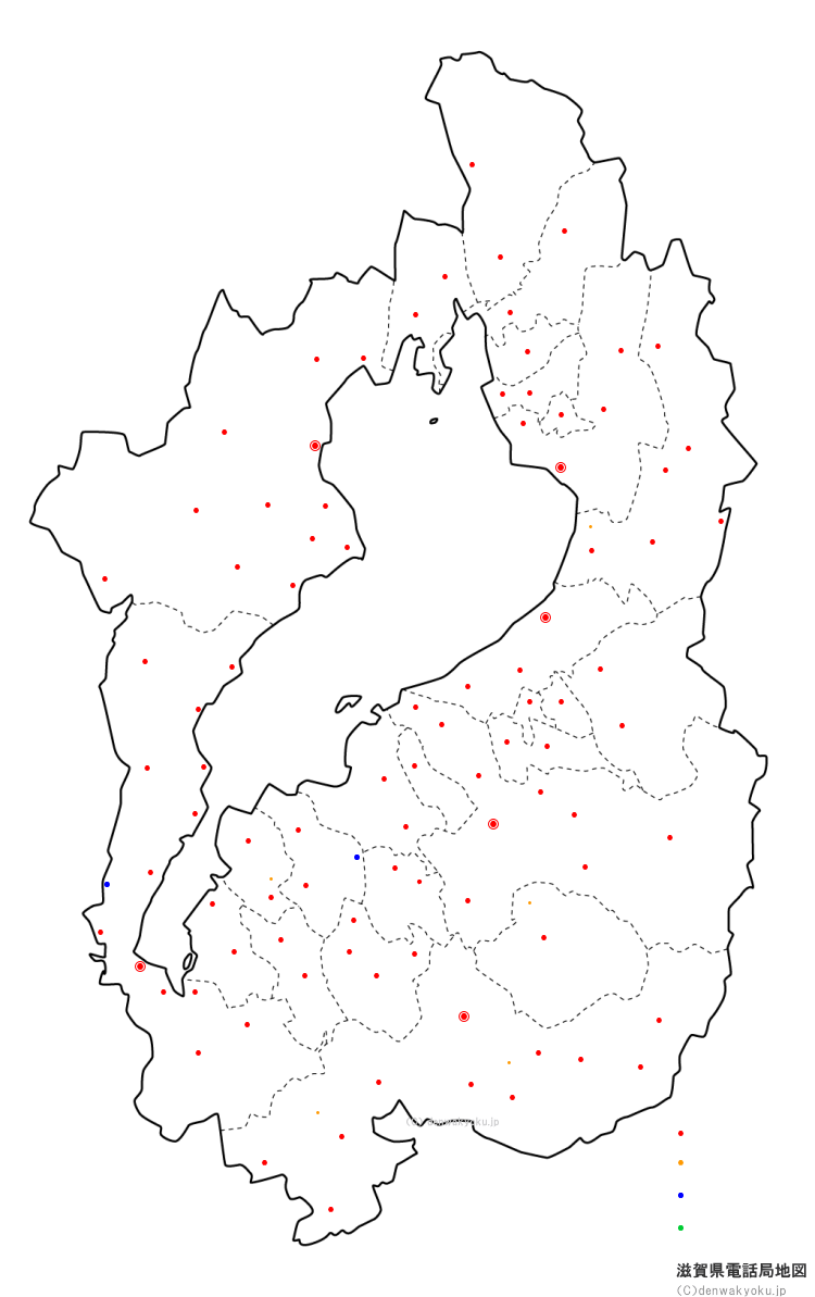 滋賀県電話局地図