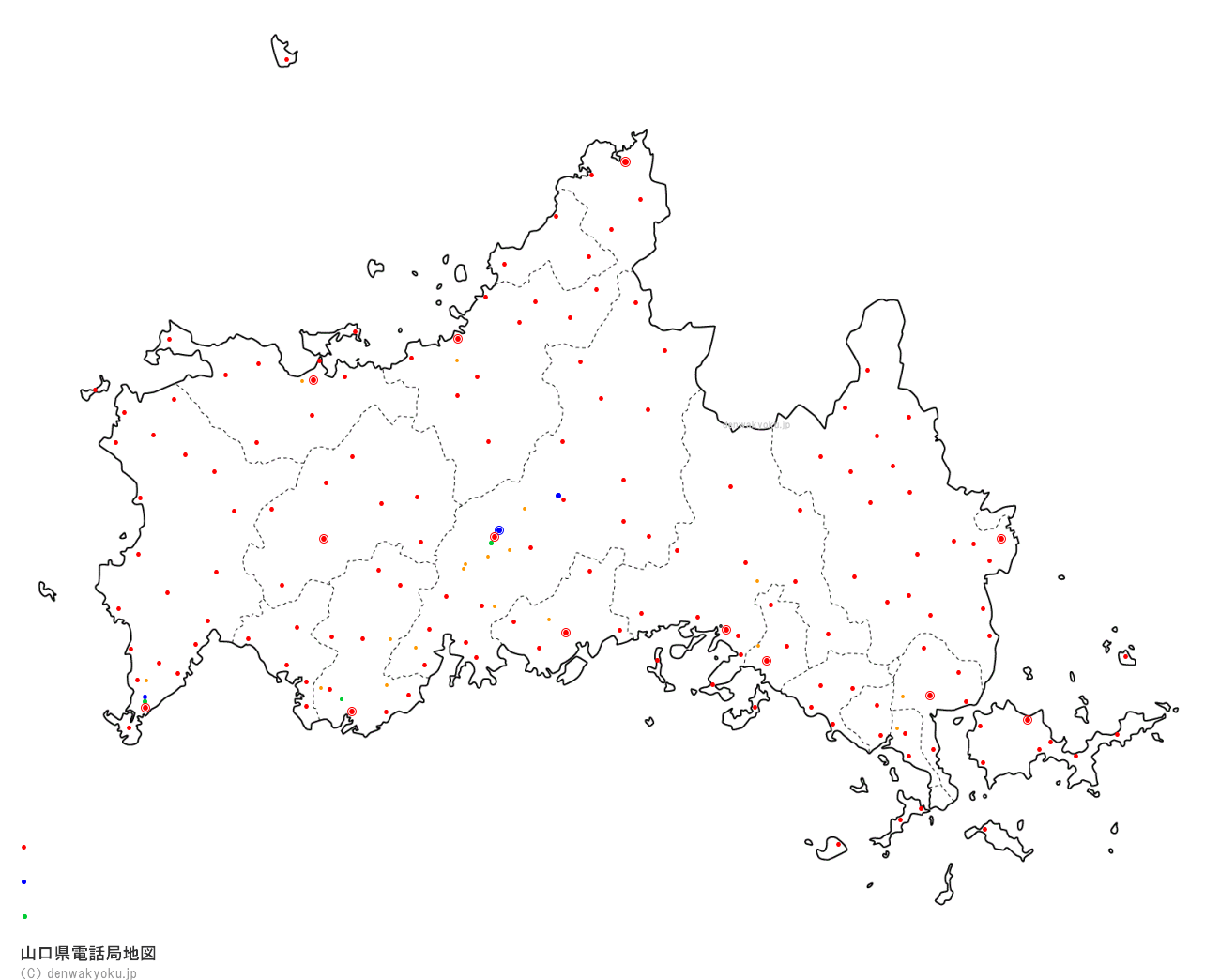 山口県電話局地図