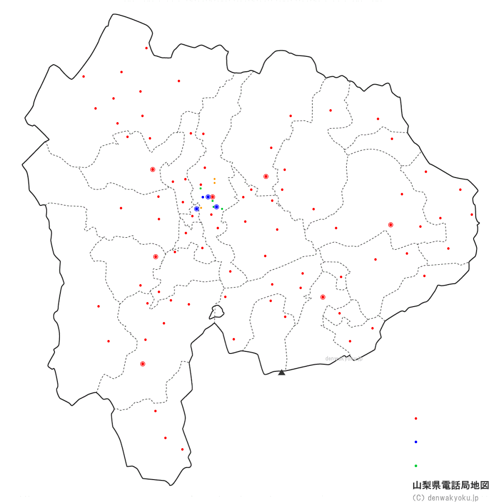 山梨県電話局地図